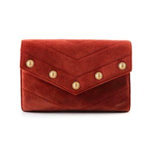 ✧ CHANEL suede wristlet clutch
